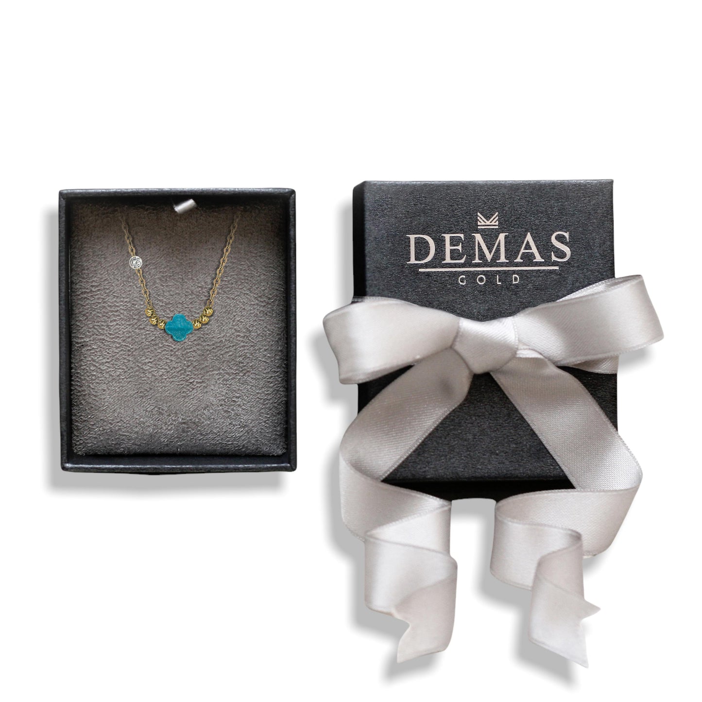 Pirlanta 14 Ayar Altin Dorikalı Aqua Marin Renkli Van Taşlı Kolye